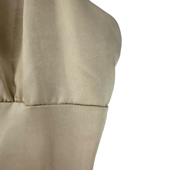 ZARA Satin Crop Top Ivory Ruched Spaghetti Strap Size M Elastic Back Panel Chic - Picture 3 of 6